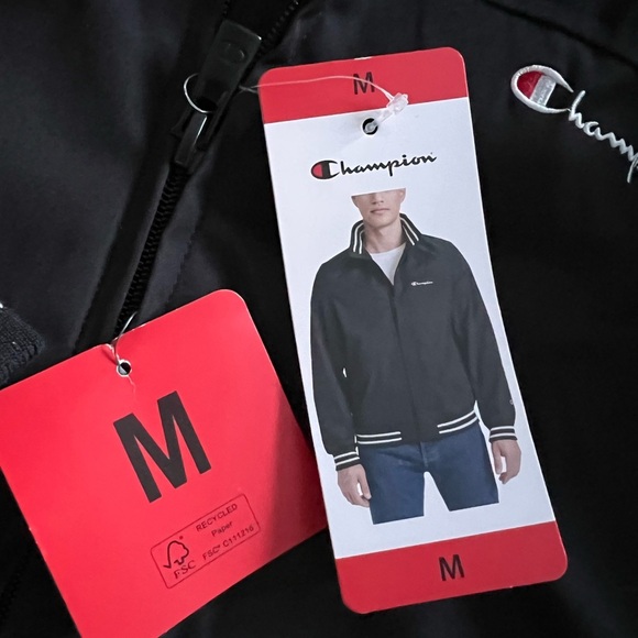 Champion Men's Black Bomber Jacket. Sz.M - Picture 9 of 10